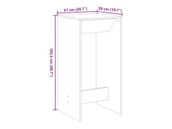 Mesa alta de bar madera ingeniería gris hormigón 51x50x103,5 cm