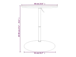 Mesa alta de bar madera ingeniería y acero negra 60x60x90 cm