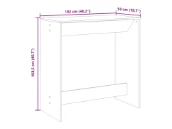 Mesa alta de bar madera ingeniería blanca 102x50x103,5 cm