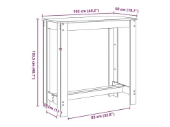 Mesa alta de bar madera ingeniería gris hormigón 102x50x103,5cm