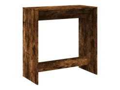 Mesa alta de bar madera ingeniería roble ahumado 102x50x103,5cm
