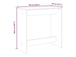 Mesa alta de bar madera ingeniería roble Sonoma 102x50x103,5 cm