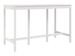 Mesa alta de bar madera maciza de pino blanco 180x80x110 cm
