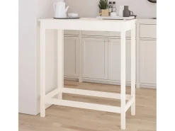 Mesa alta de bar madera maciza de pino blanco 100x50x110 cm
