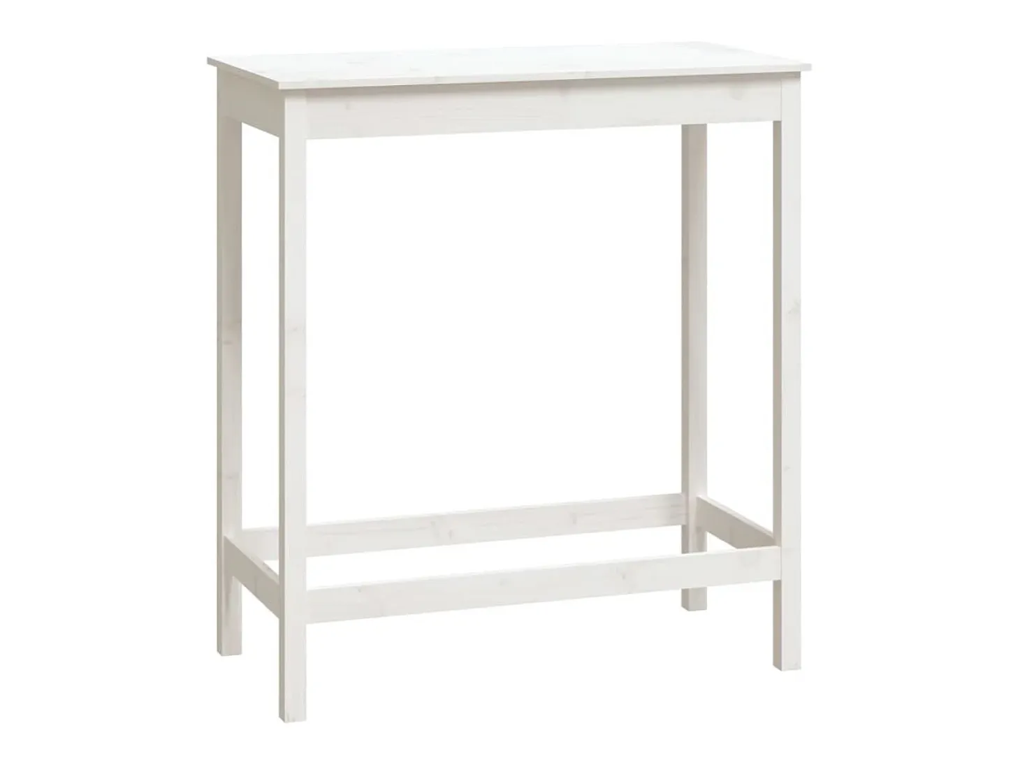 Mesa alta de bar madera maciza de pino blanco 100x50x110 cm