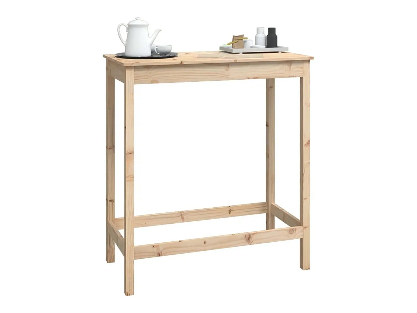 Mesa alta de bar madera maciza de pino 100x50x110 cm