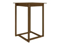 Mesa alta de bar madera maciza de pino marrón miel 80x80x110 cm