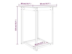 Mesa alta de bar madera maciza de pino marrón miel 80x80x110 cm