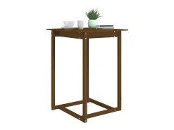 Mesa alta de bar madera maciza de pino marrón miel 80x80x110 cm