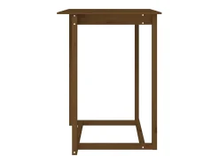 Mesa alta de bar madera maciza de pino marrón miel 80x80x110 cm