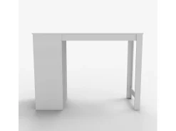 Mesa alta de bar para cocina moderna de 103 cm con estantes laterales Petra.