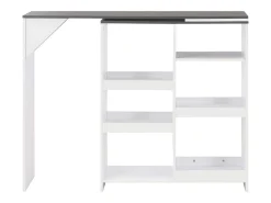Mesa alta de bar/bistro con estante extraíble blanca 138 cm 0902047