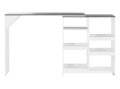 Mesa alta de bar/bistro con estante extraíble blanca 138 cm 0902047