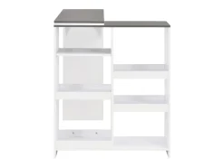 Mesa alta de bar/bistro con estante extraíble blanca 138 cm 0902047