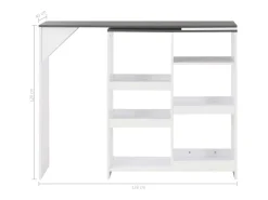 Mesa alta de bar/bistro con estante extraíble blanca 138 cm 0902047