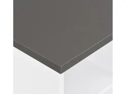 Mesa alta de cocina blanco y gris antracita 60x60x110 cm ES341234
