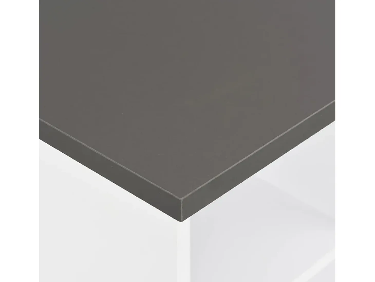 Mesa alta de cocina blanco y gris antracita 60x60x110 cm ES341234