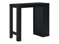 Mesa alta de cocina con estantería negra 110x50x103 cm ES221038