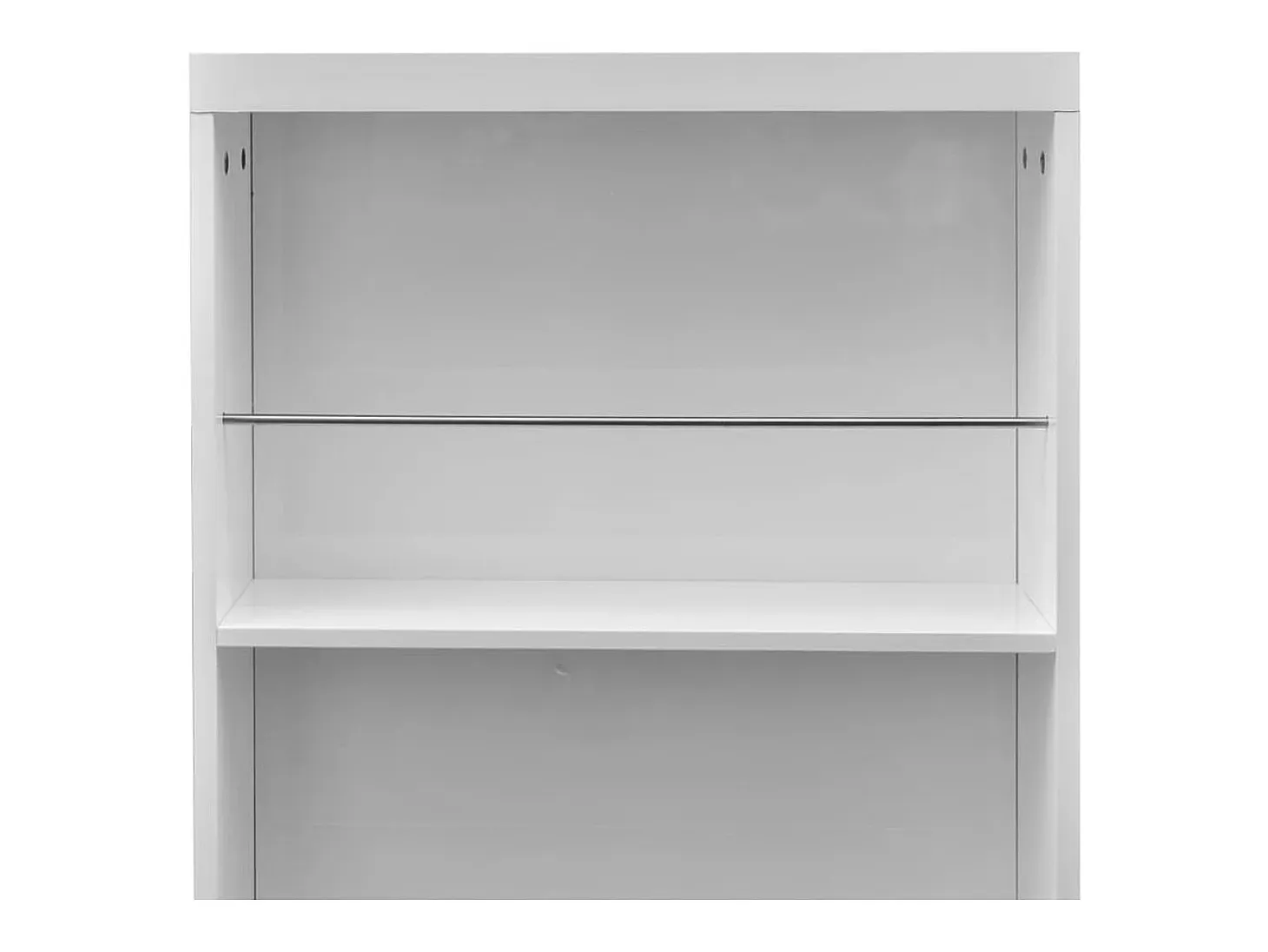 Mesa alta de cocina con estantes para botellas blanca brillante