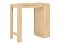 Mesa alta de cocina con estantería color roble 110x50x103 cm ES612620