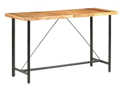 Mesa alta de cocina de madera maciza de acacia 180x70x107 cm