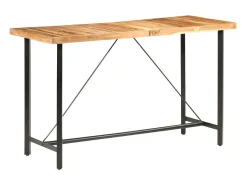 Mesa alta de cocina de madera maciza de acacia 180x70x107 cm