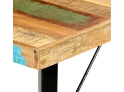 Mesa alta de cocina de madera maciza reciclada 180x70x107 cm