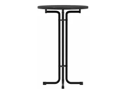 Mesa alta de comedor madera ingeniería y acero negro Ø70x110 cm