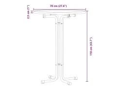 Mesa alta de comedor madera ingeniería y acero negro Ø70x110 cm