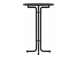 Mesa alta de comedor madera ingeniería y acero negro Ø70x110 cm