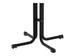 Mesa alta de comedor madera ingeniería y acero negro Ø70x110 cm