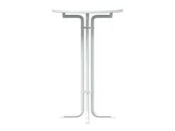 Mesa alta de comedor madera ingeniería y acero blanco Ø70x110cm ES805979