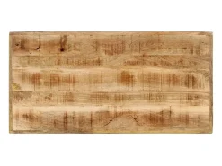 Mesa alta de hierro y madera maciza de mango 110x55x107 cm