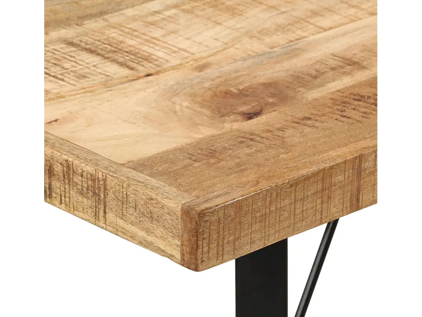 Mesa alta de hierro y madera maciza de mango 110x55x107 cm