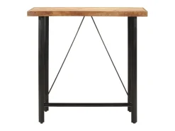 Mesa alta de hierro y madera maciza de mango 110x55x107 cm