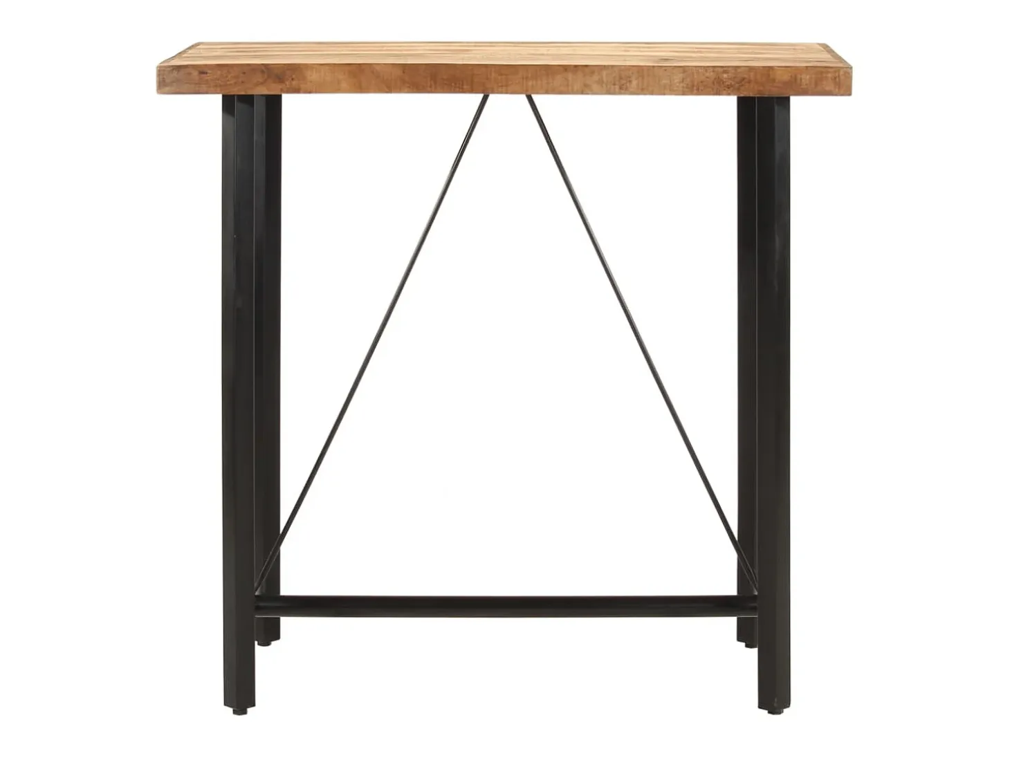 Mesa alta de hierro y madera maciza de mango 110x55x107 cm