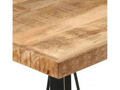 Mesa alta de hierro y madera maciza de mango 55x55x107 cm