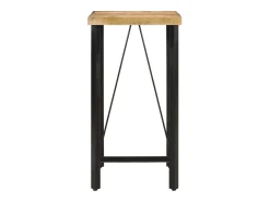 Mesa alta de hierro y madera maciza de mango 55x55x107 cm