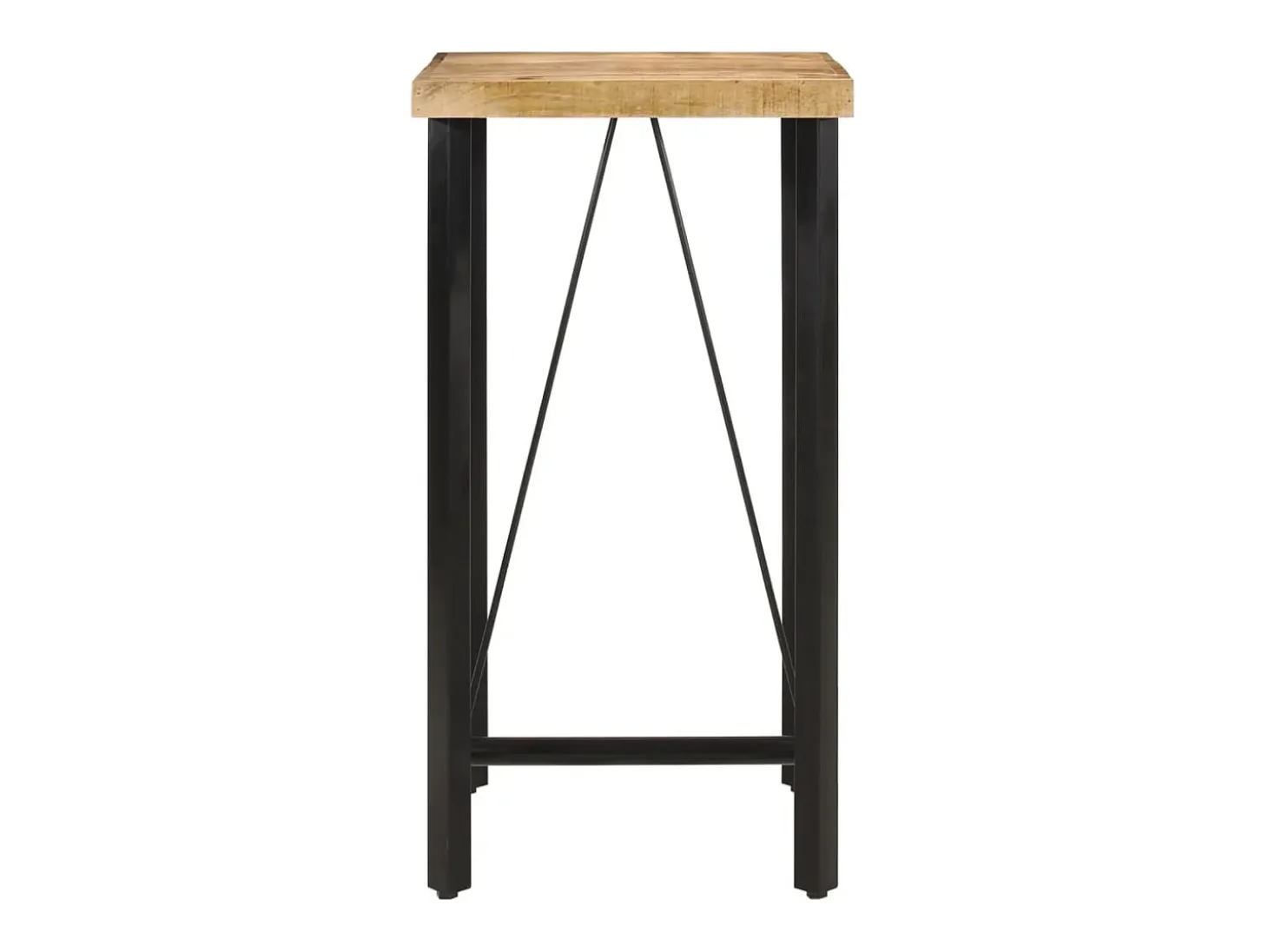 Mesa alta de hierro y madera maciza de mango 55x55x107 cm ES557490