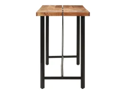 Mesa alta de hierro y madera maciza de acacia 180x70x107 cm