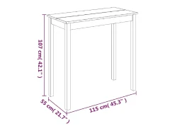 Mesa alta negra de MDF 115x55x107 cm