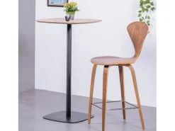 Mesa alta para bar de estilo industrial, 106cm de altura y 60x60cm - Pub - Roble