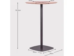 Mesa alta para bar de estilo industrial, 106cm de altura y 60x60cm - Pub - Roble
