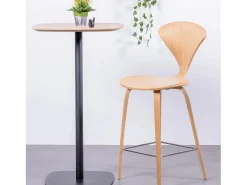Mesa alta para bar de estilo industrial, 106cm de altura y 60x60cm - Pub - Roble