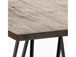 Mesa alta para taburetes industriales 60x60 metal acero madera Bolt - Marrón