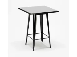 mesa alta para taburetes acero metal industrial 60x60 nut - Negro