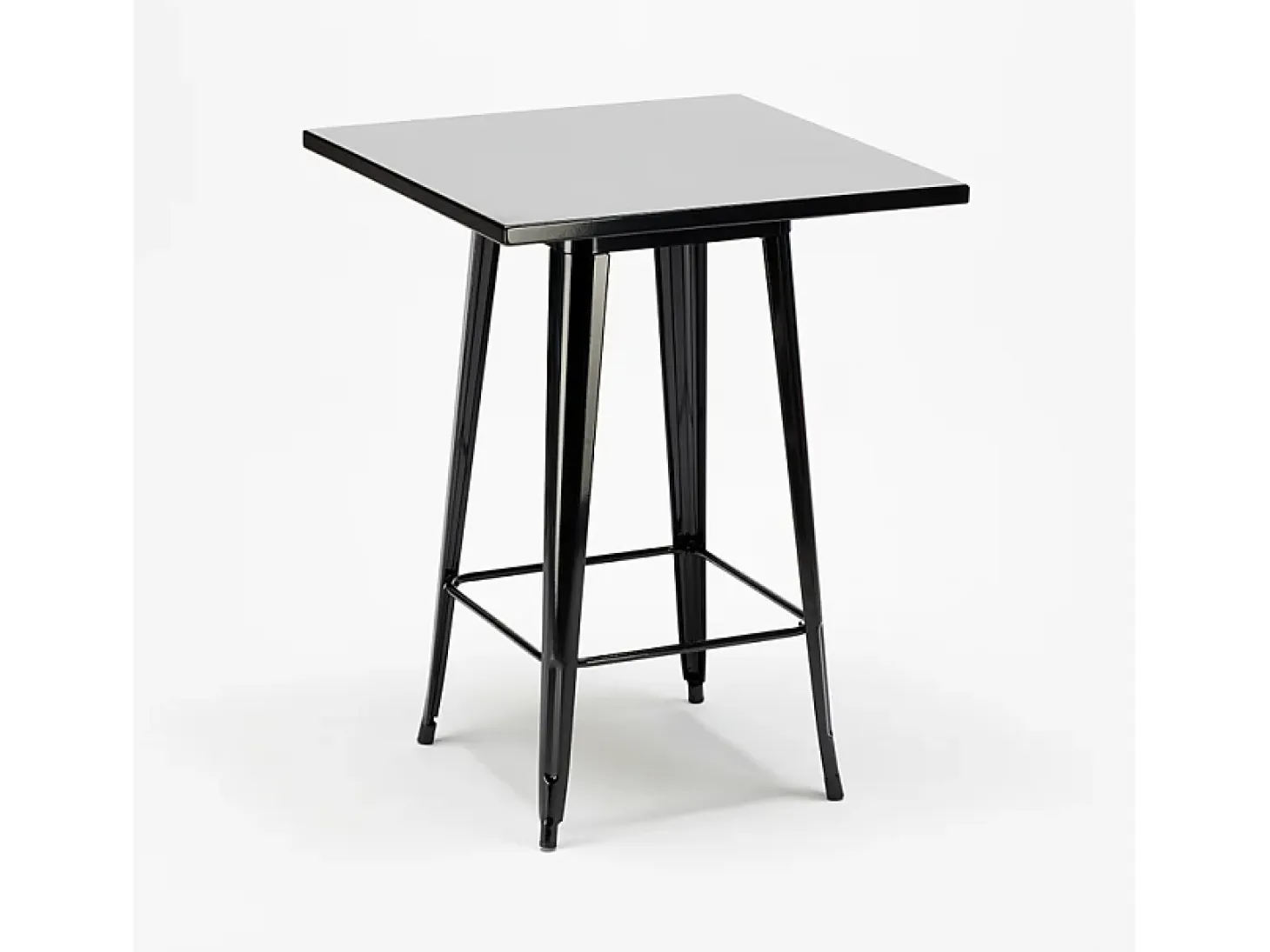 mesa alta para taburetes acero metal industrial 60x60 nut - Negro