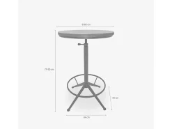 Mesa alta vintage industrial redonda ajustable para bar cocina Girus