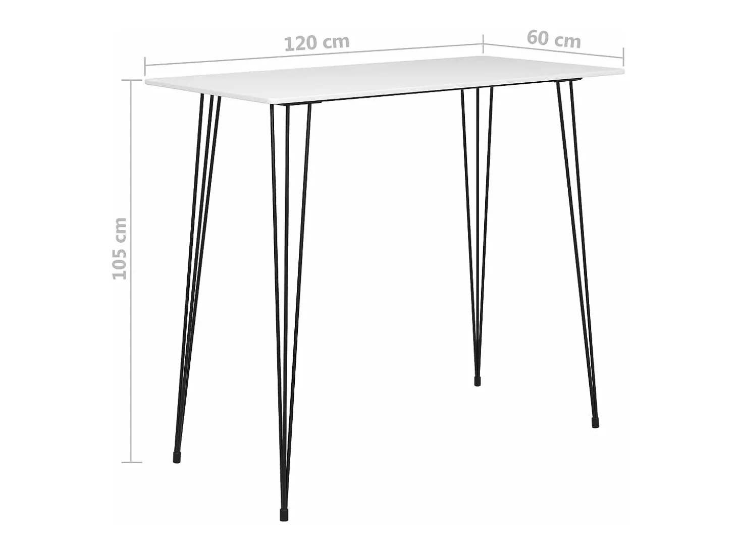 Mesa alta y taburetes de bar 7 piezas blanco