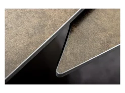 Mesa ATONIA – Ovalada extensible 130 a 190 cm – Tablero cerámico efecto mármol bronce – Patas de metal – Estilo moderno